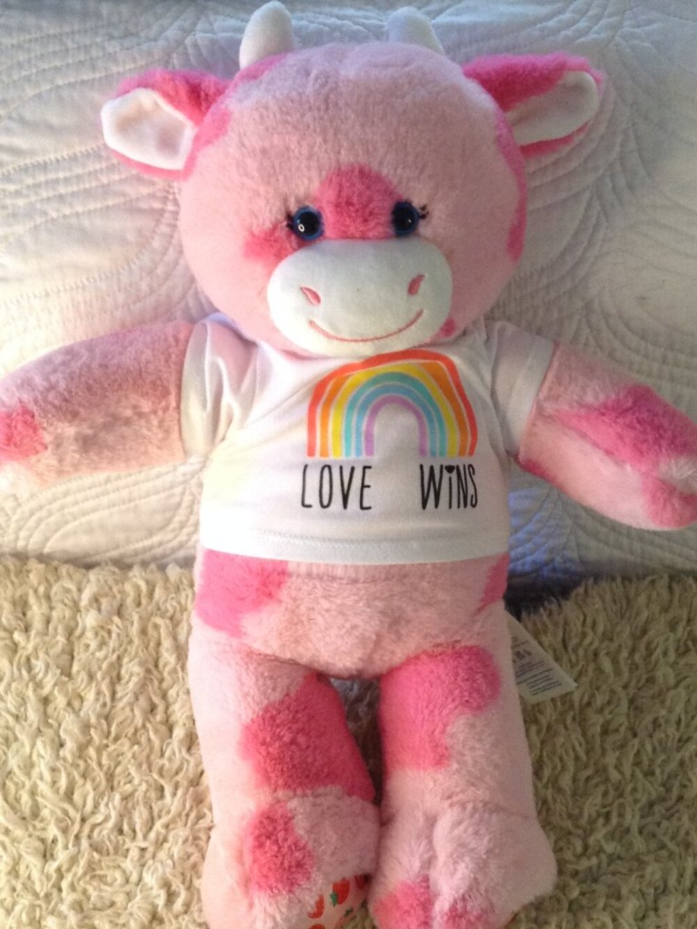 Build a Bear Strawberry Cow Love Wins LBGTQ+ Plush Collectible Kidcore Cute